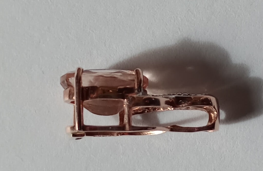9K Rose Gold AAA Peach Morganite Gold Pendant