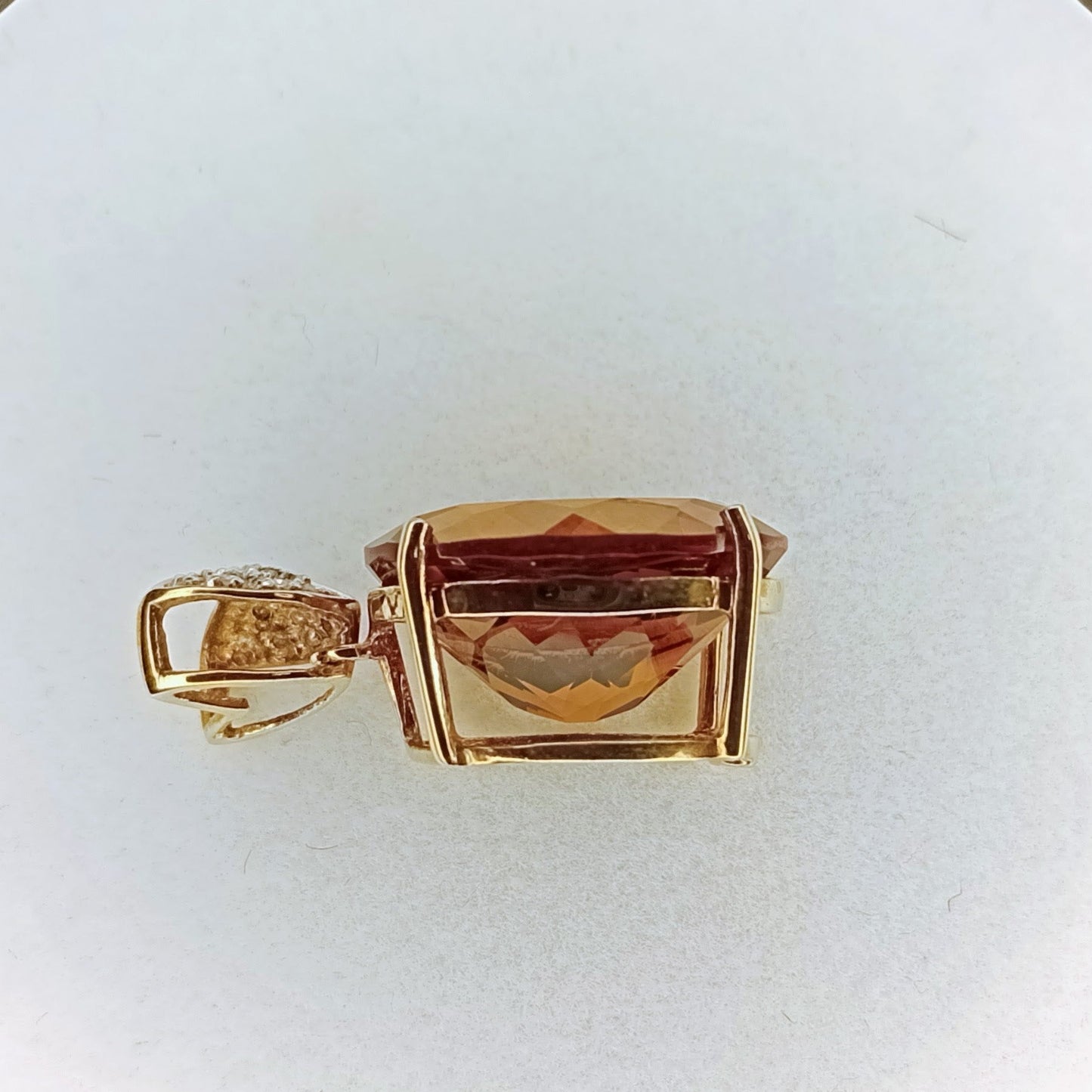 9K Madeira Citrine Gold Pendant
