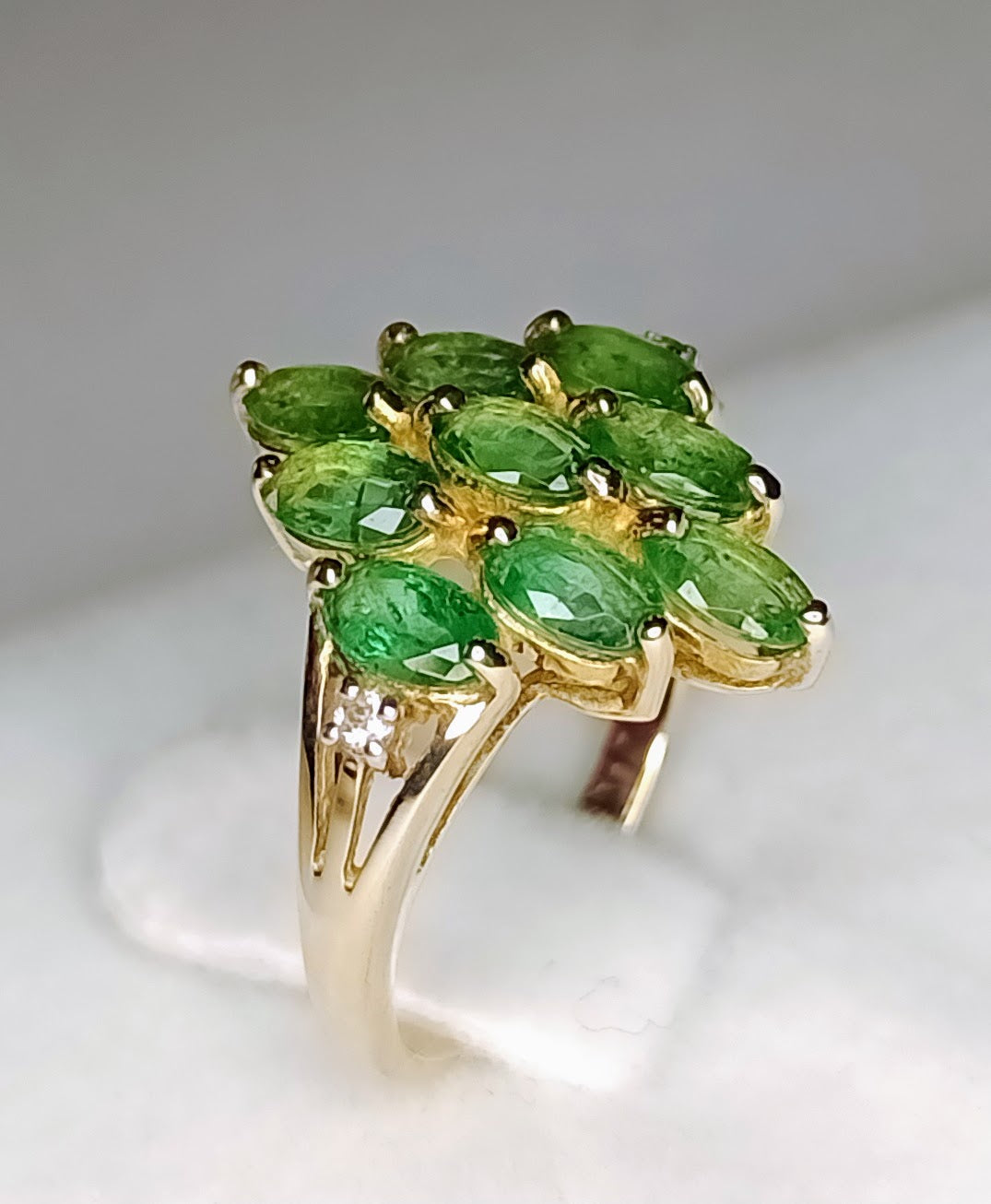 9K Sokoto Emerald Gold Ring (Size N)