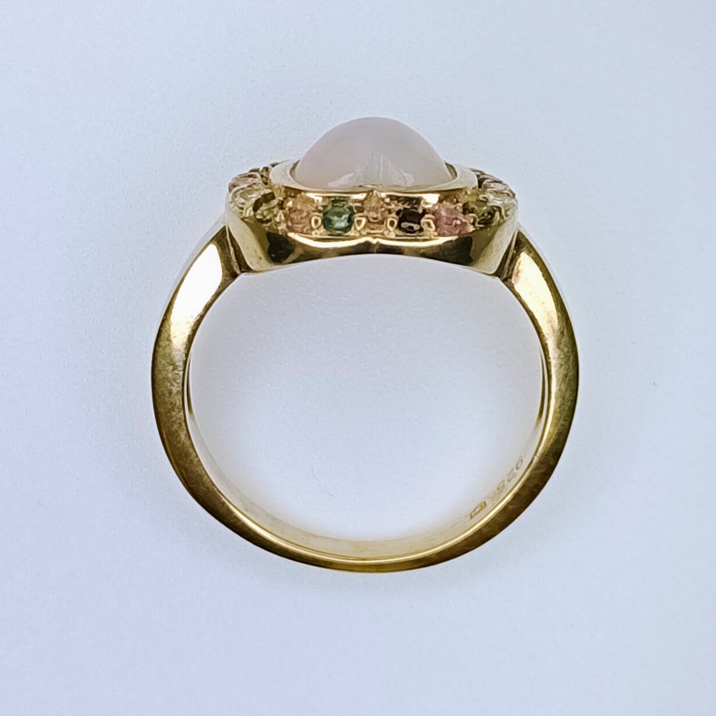Size N to O Ethiopian Opal and Rainbow Tourmaline Midas Heart Ring