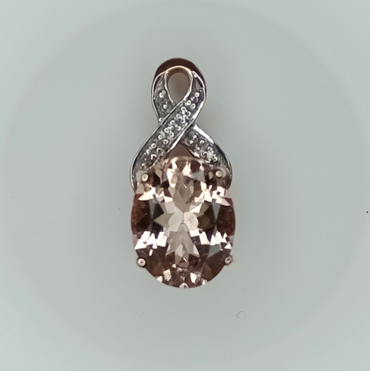 9K Rose Gold AAA Peach Morganite Gold Pendant