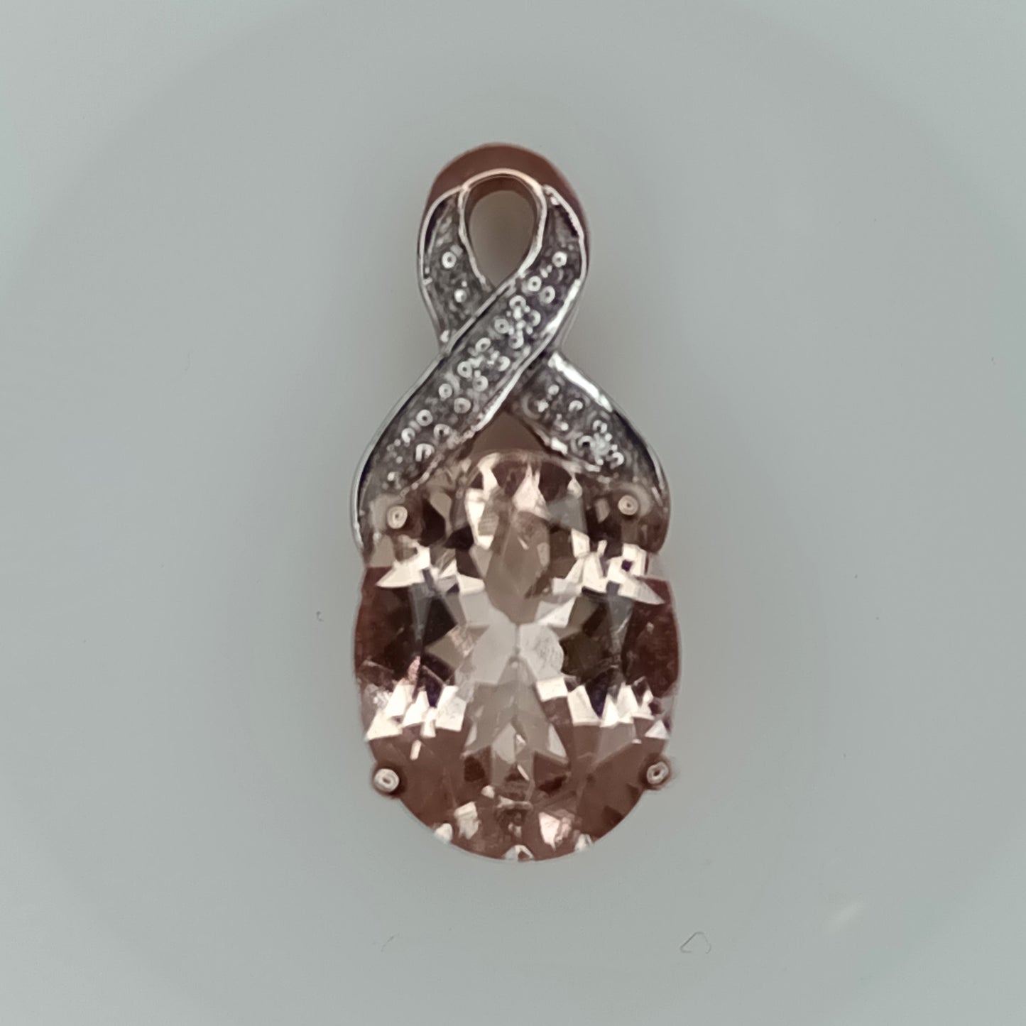 9K Rose Gold AAA Peach Morganite Gold Pendant