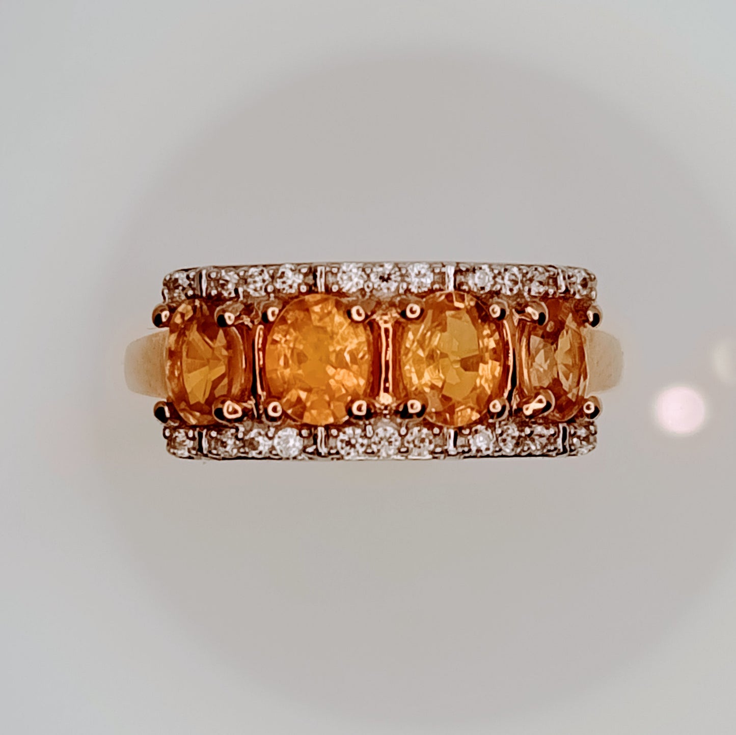 Songea Yellow Sapphire & White Zircon 9k Gold Ring