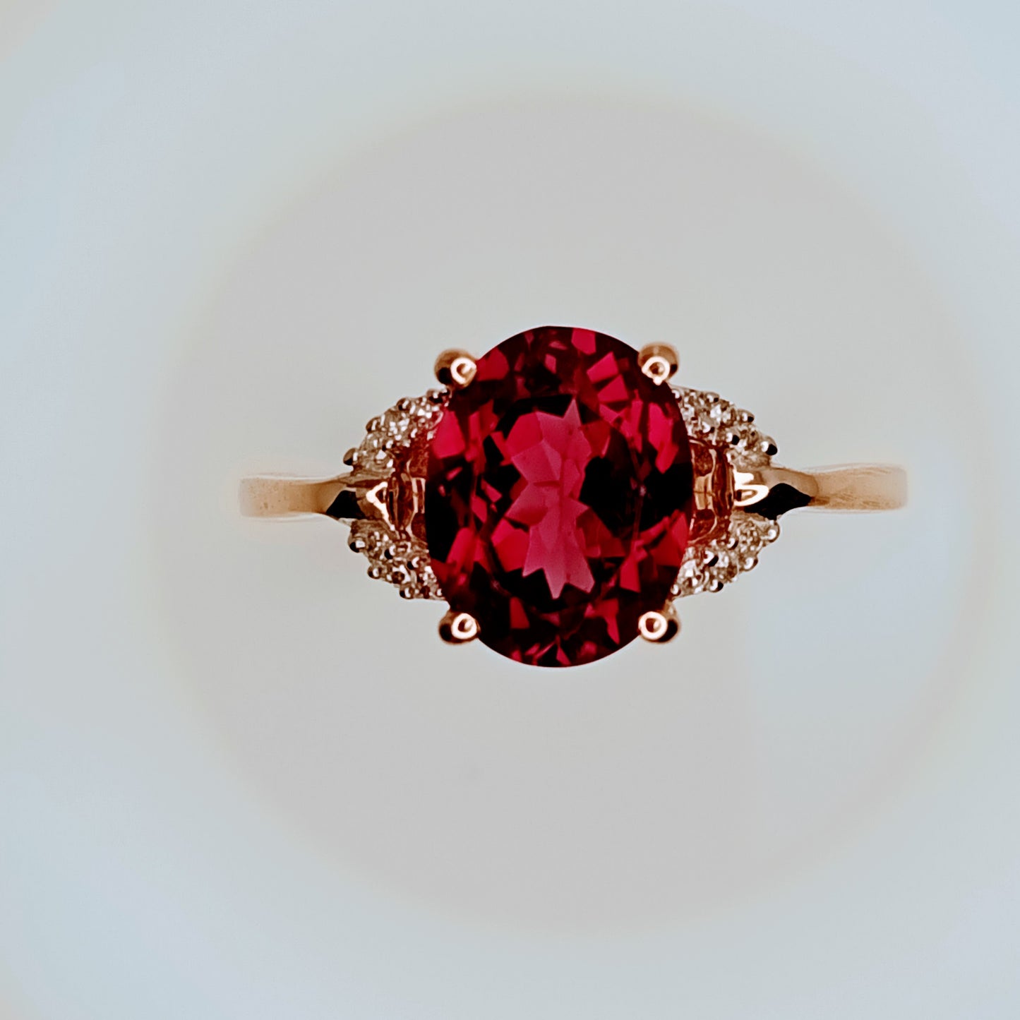 Umbalite Garnet & Diamond 9k Gold Ring