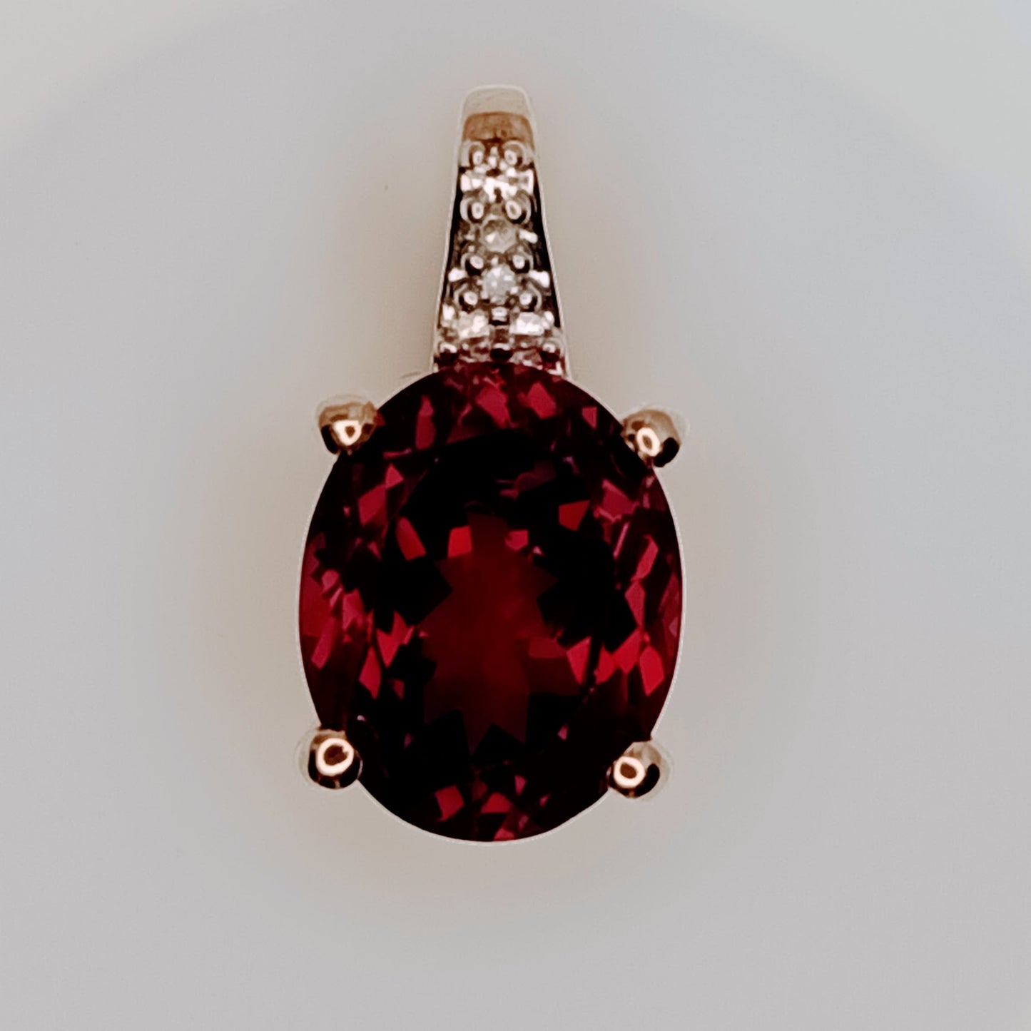 Umbalite Garnet & Diamond 9k Gold Pendant