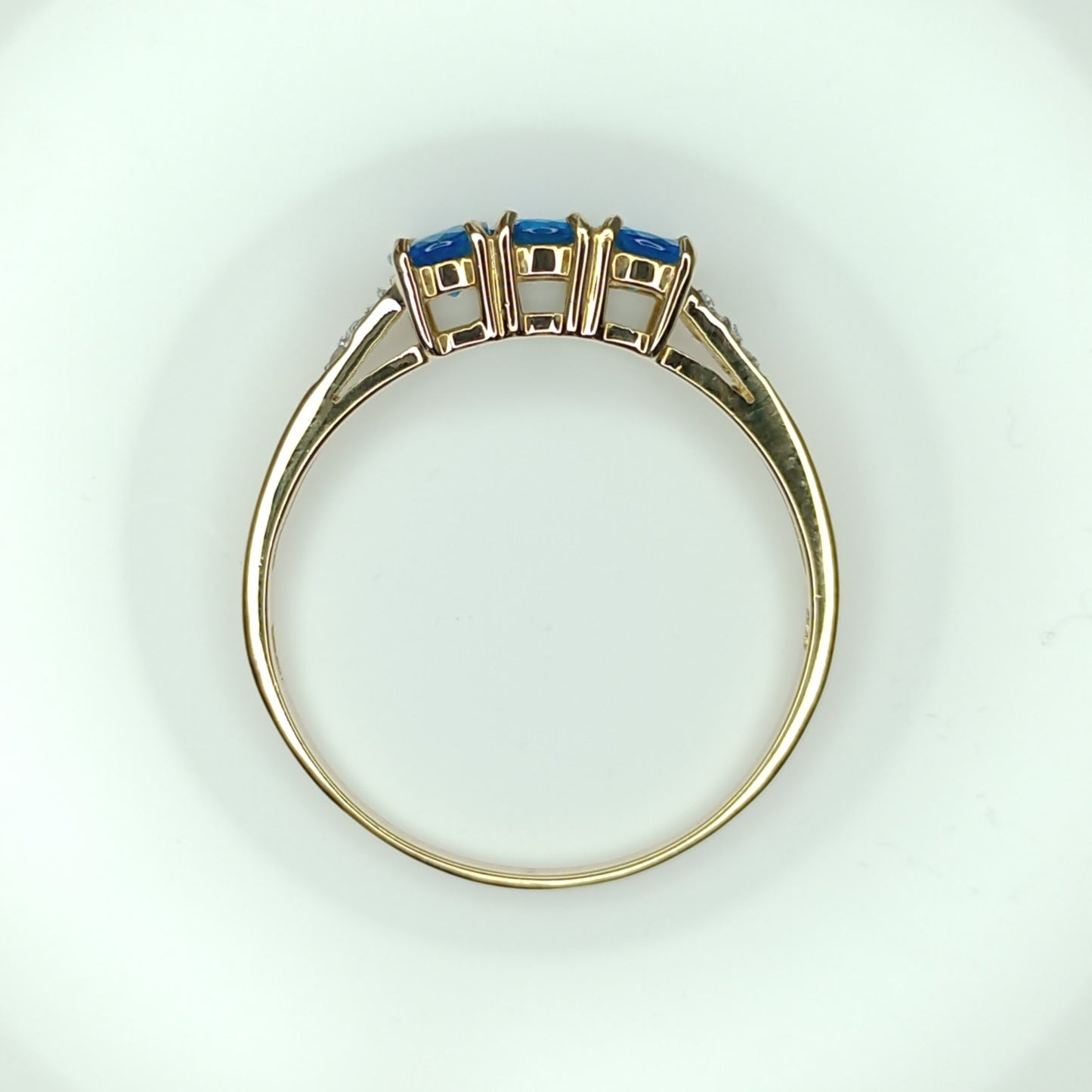 Neon Blue Apatite 9k Gold Ring