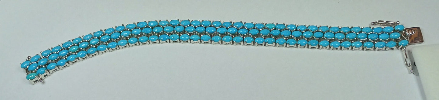 20.84ct Sleeping Beauty Turquoise Sterling Silver Bracelet