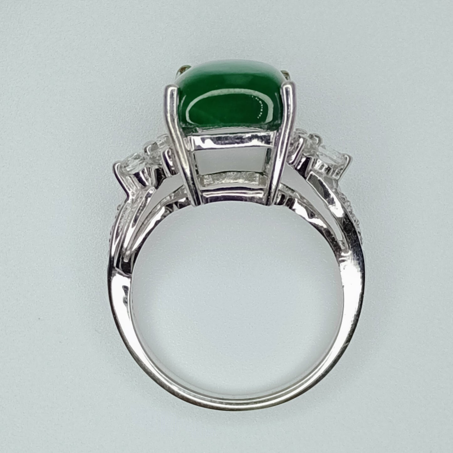 Malachite silver ring (Size N-O)