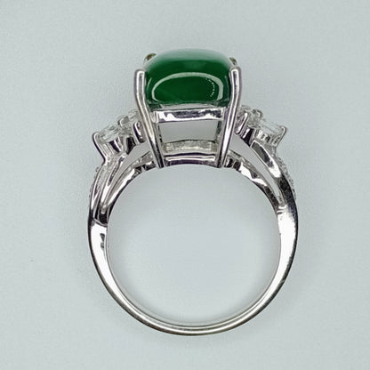 Malachite silver ring (Size N-O)