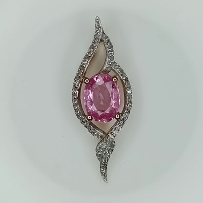 9K Ceylon Pink Sapphire Gold Pendant