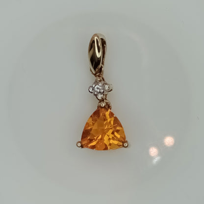 9K Buriti Fire Opal Gold Pendant