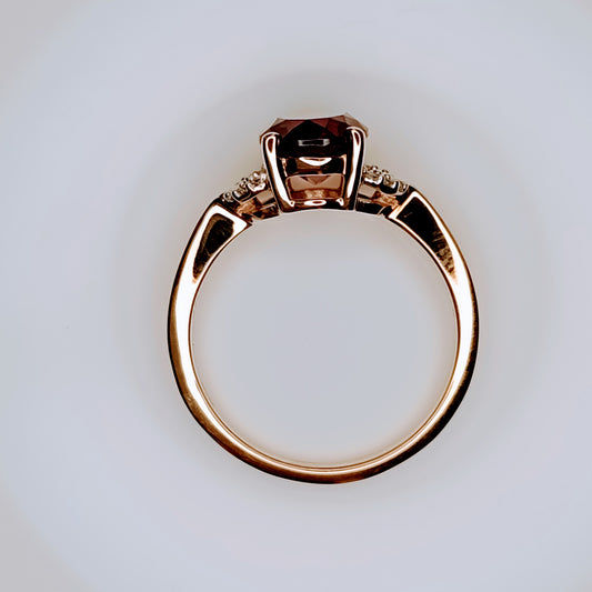 Umbalite Garnet & Diamond 9k Gold Ring