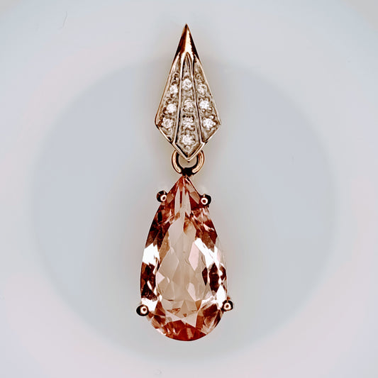 Nigerian Morganite 9k Gold Pendant