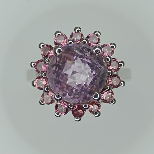 Mina Gerais Kunzite & Pink Tourmaline Sterling Silver Ring
